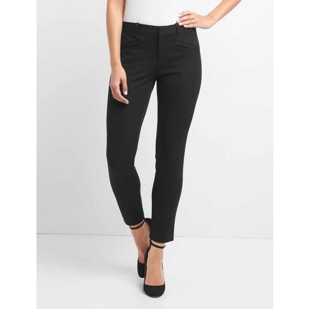 Gap Skinny Ankle Black Pants w Diamond Pattern